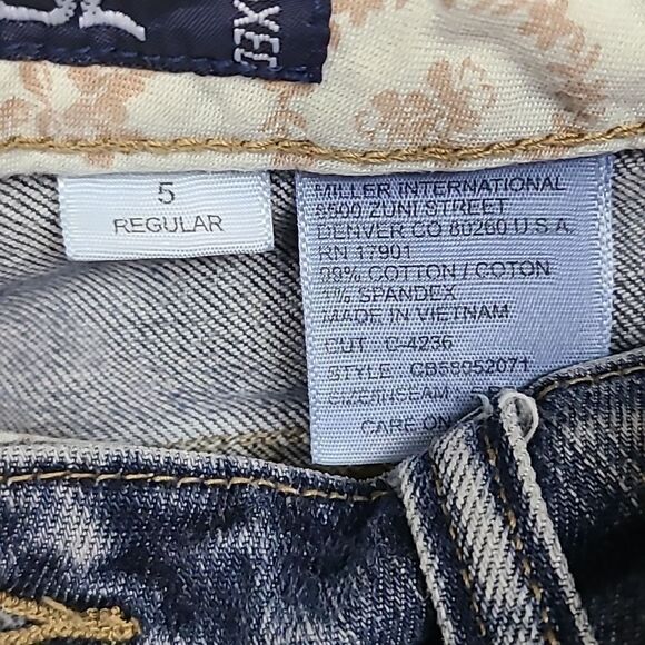 Cruel Girl Low Rise Relaxed Distressed Denim Blue Jeans Size 5 Cowgirl Western - Picture 6 of 9